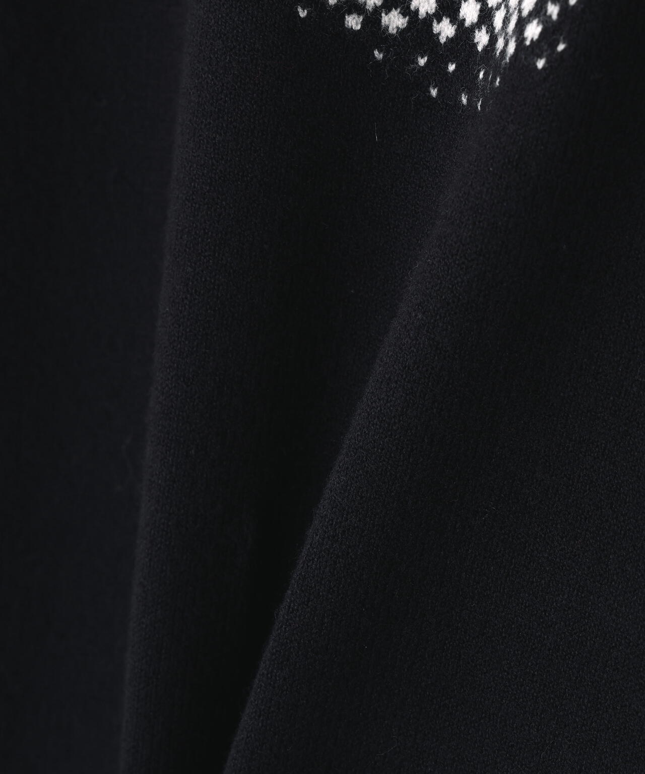 12G部分ジャガードカシミヤタッチコットンハイネックニットプル