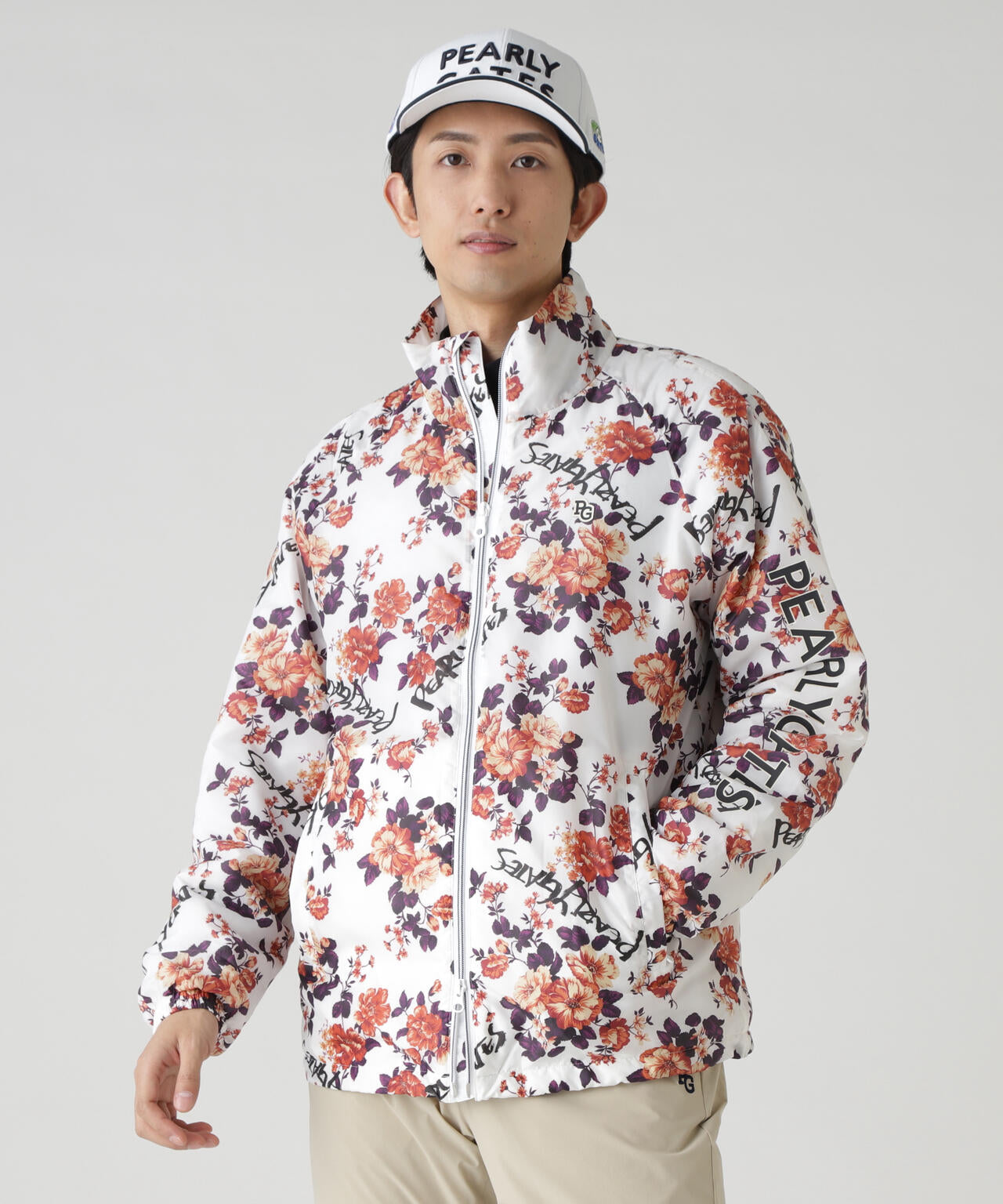 Peミニリップ中綿ジップアップブルゾン ＜繊細花柄＞ | PEARLY GATES