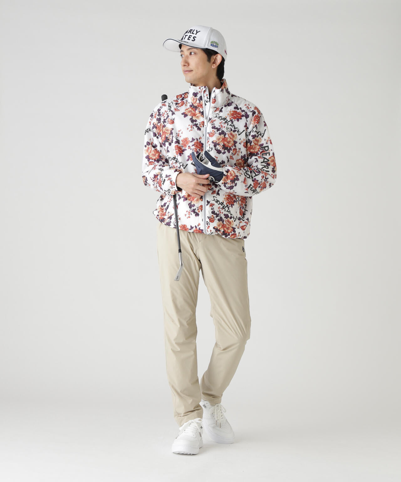 PEARLY GATES 裏起毛星柄 ジップアップジャケット＋サンバイザー2点