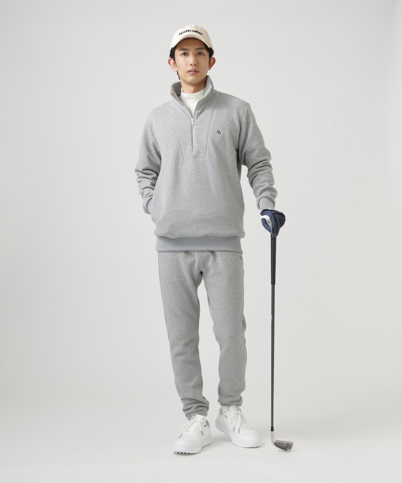 ツイル裏毛スウェットハーフジップアップ | PEARLY GATES（パーリー