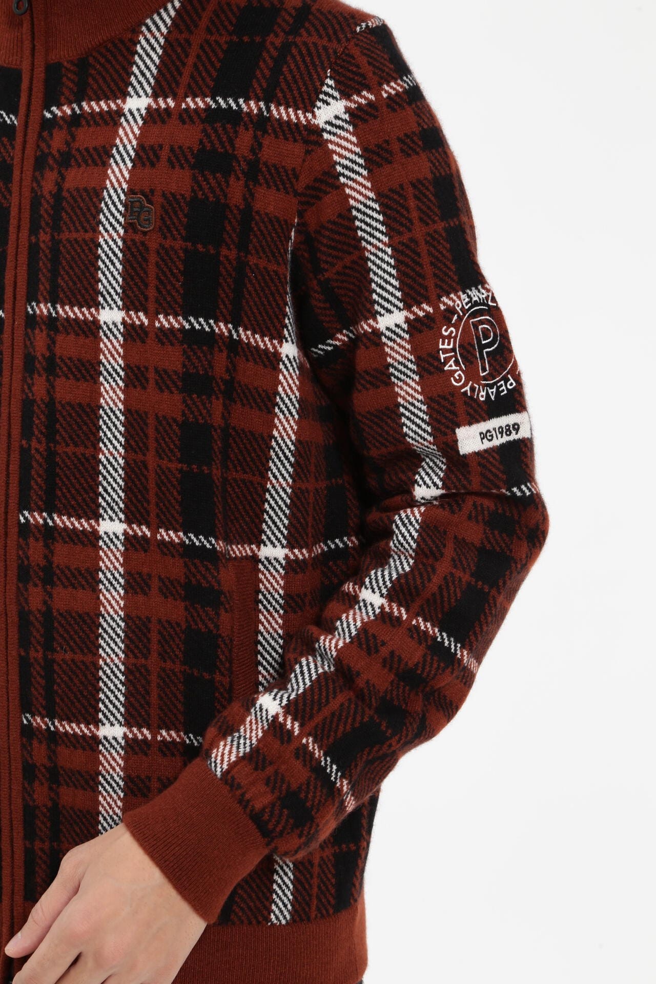 カシミヤ天竺 フルジップニットジャケット ＜CHECKシリーズ＞ | PEARLY