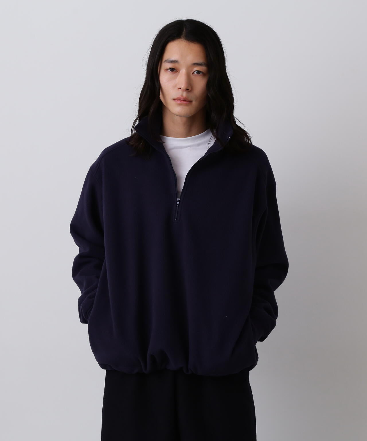 Y / RECYCLE POLYESTER FLEECE HALF ZIP PULL OVER | YLÈVE（イレーヴ