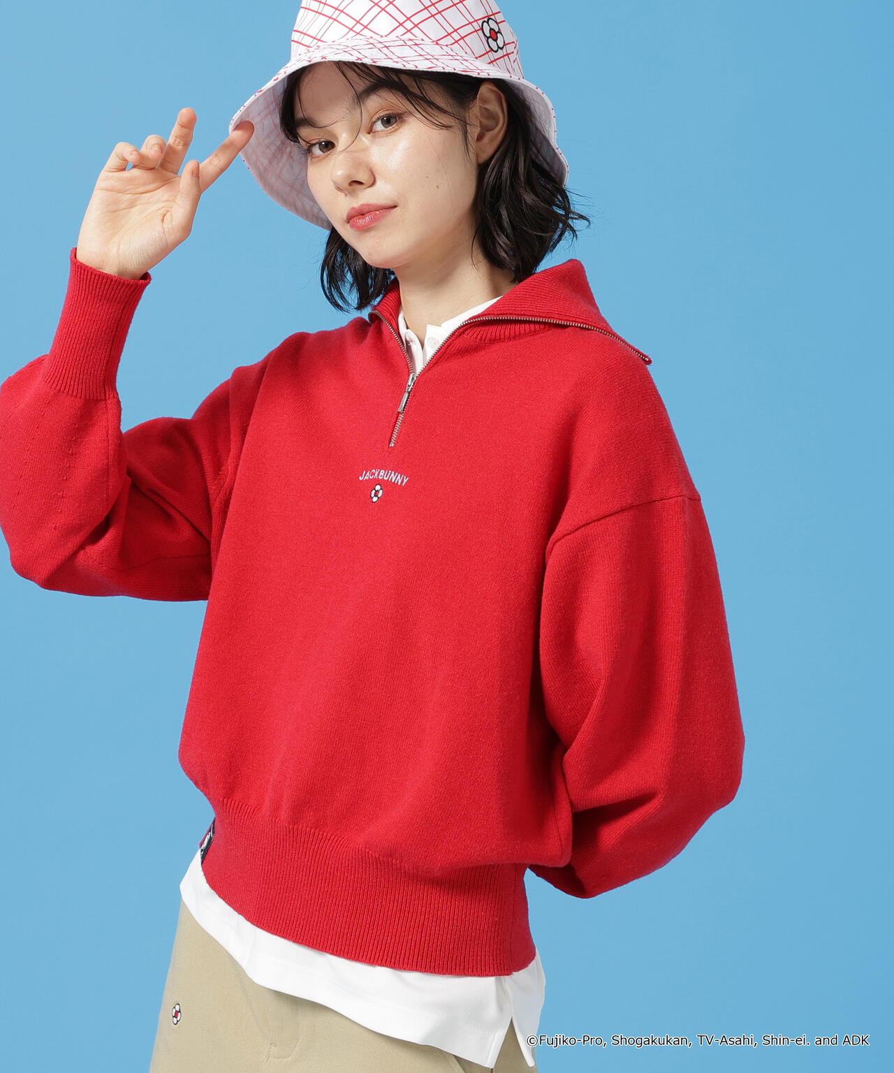 ドラえもん】ダブルジャガードハーフジップニットプルオーバー | Jack