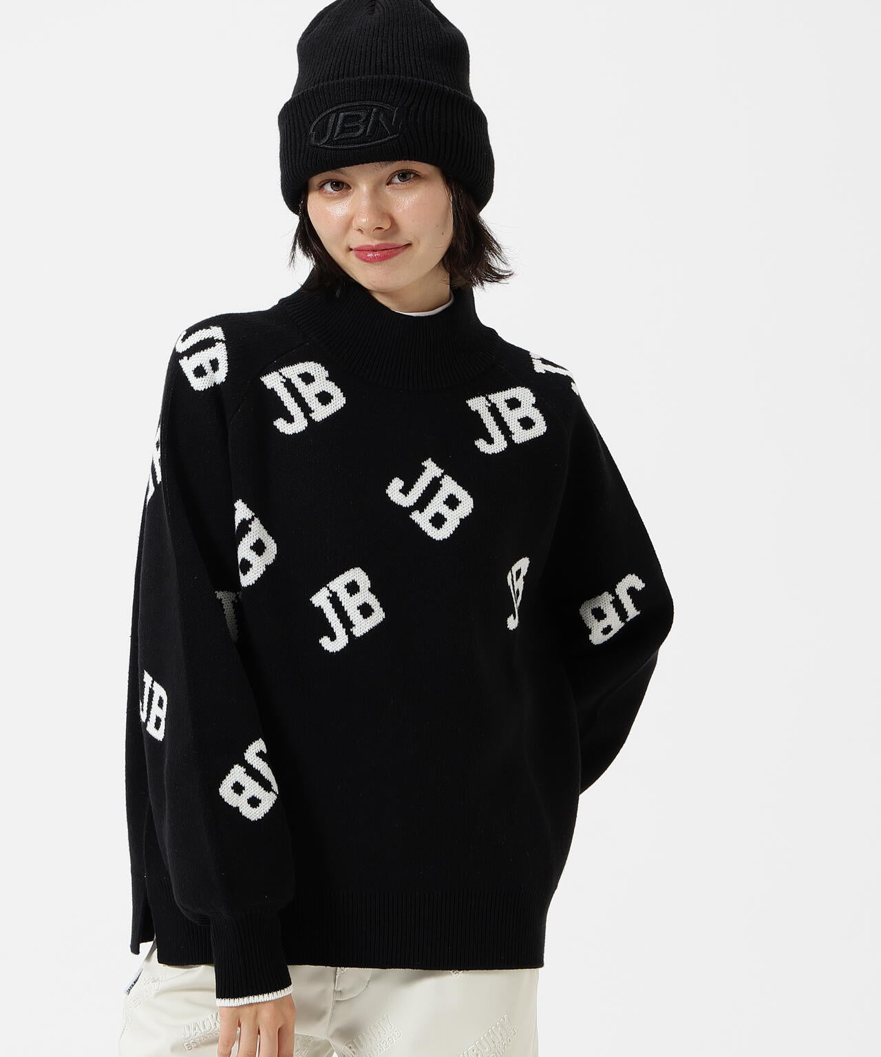 jack bunny 防寒ニットワンピース 2 ブラック Jack Bunny!!（ジャック