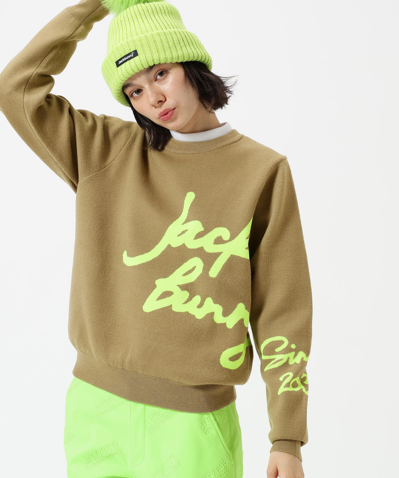 防風裏地付きクルーネックニットプルオーバー | Jack Bunny