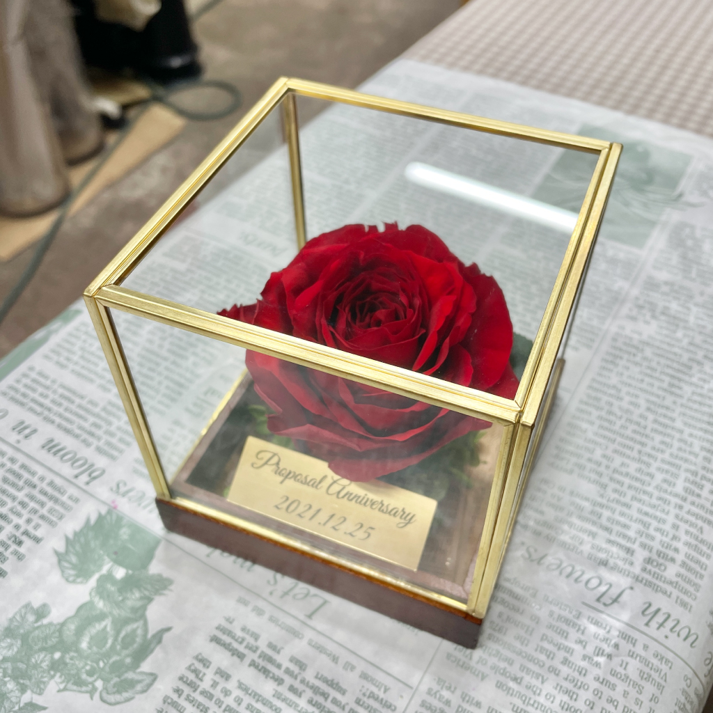 ガラスボックス（ミニ） | プリザーブドフラワー加工専門店【モン