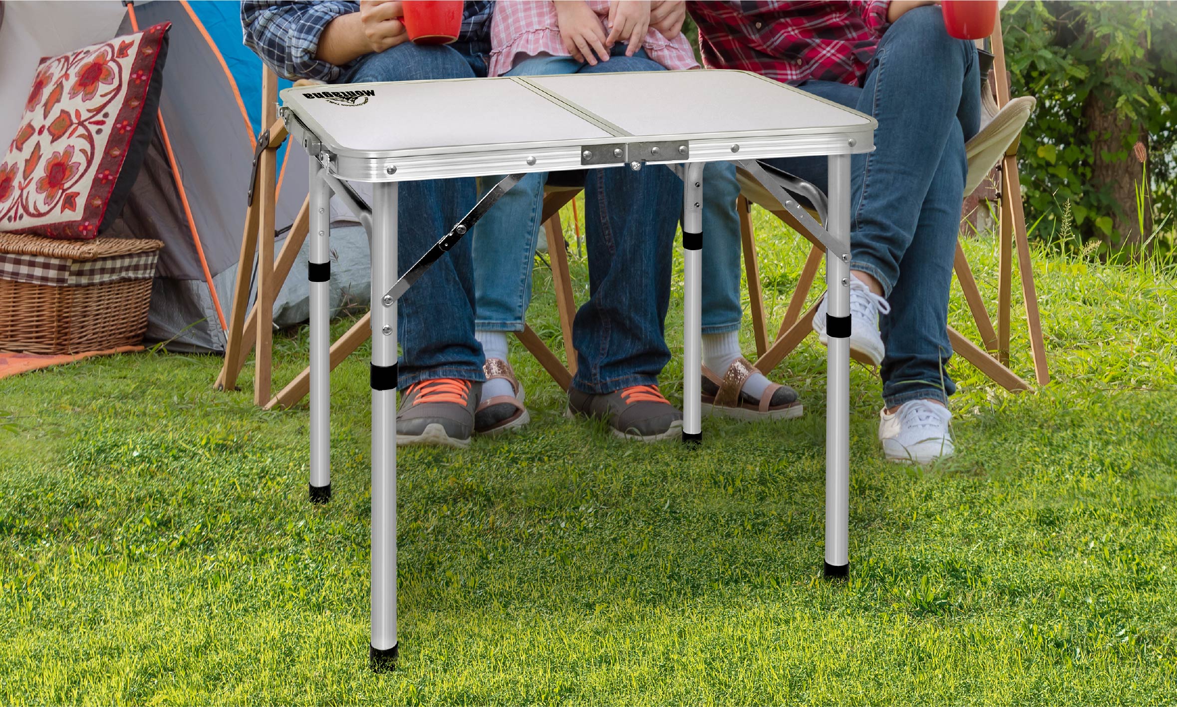 折りたたみアルミ2段テーブル | Montagna