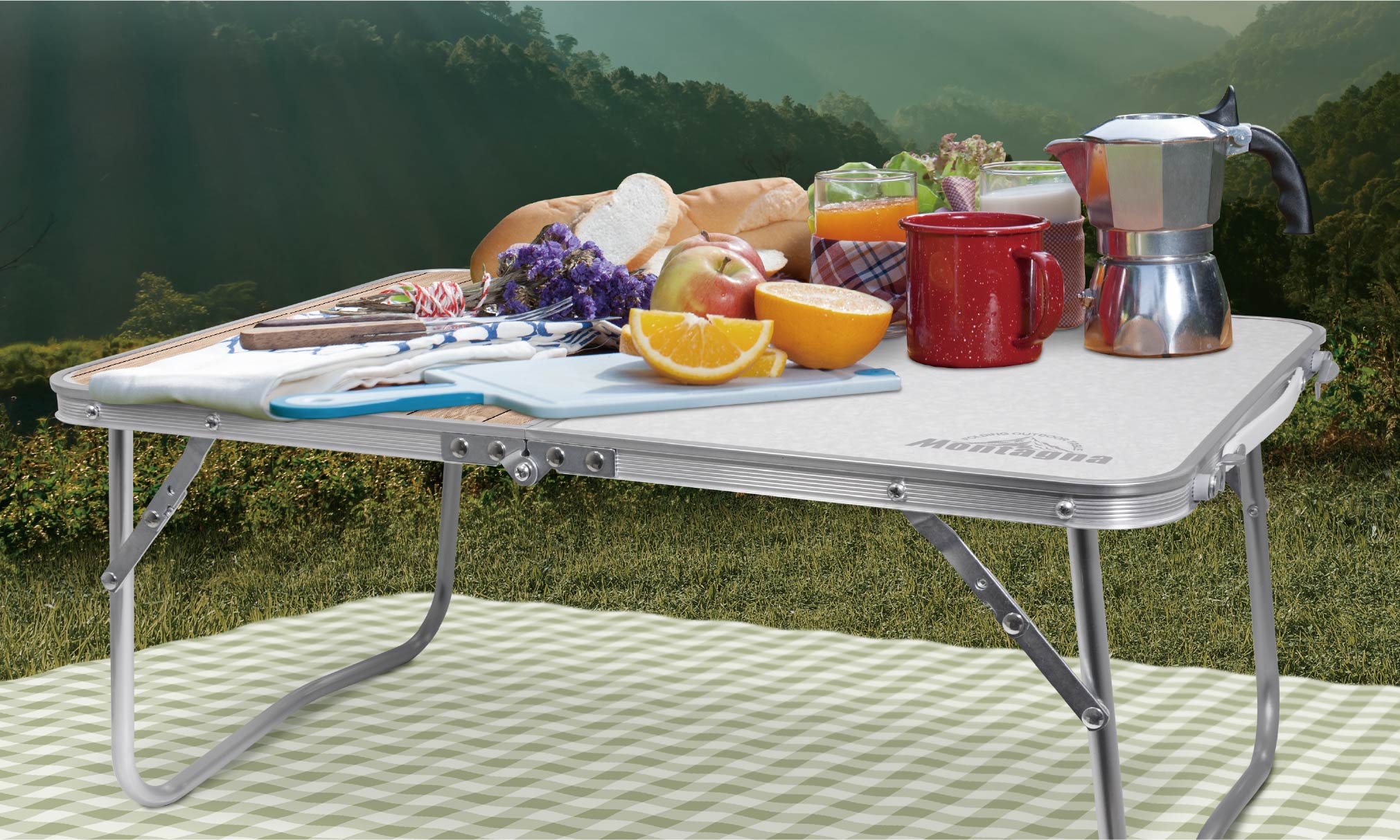 折りたたみアルミローテーブル | Montagna
