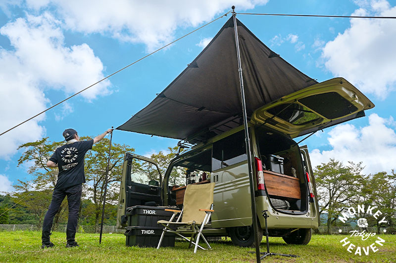 8,000円で自作】カーサイドオーニングの作り方！必要な道具3つと簡単