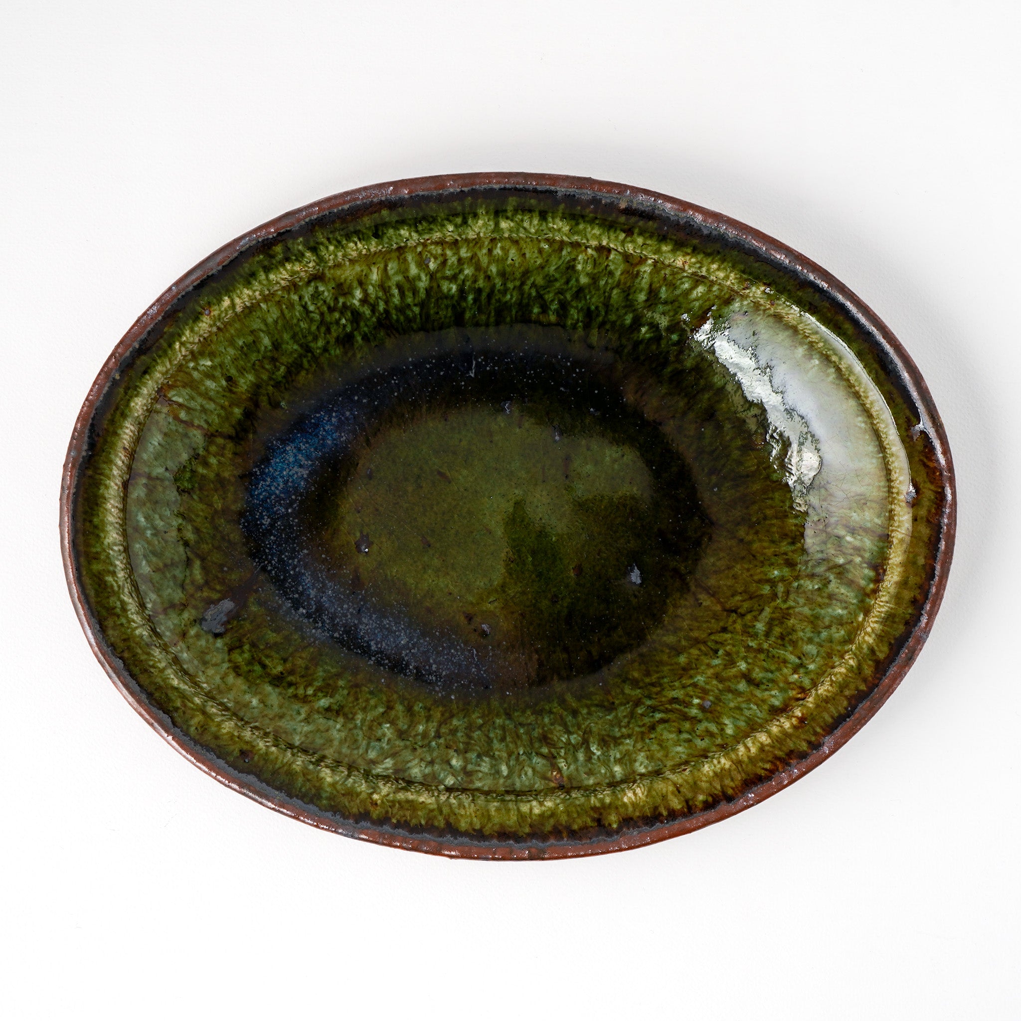 大沼道行 オーバル皿 M 織部 E – mono+iku 育む、暮らしの道具店