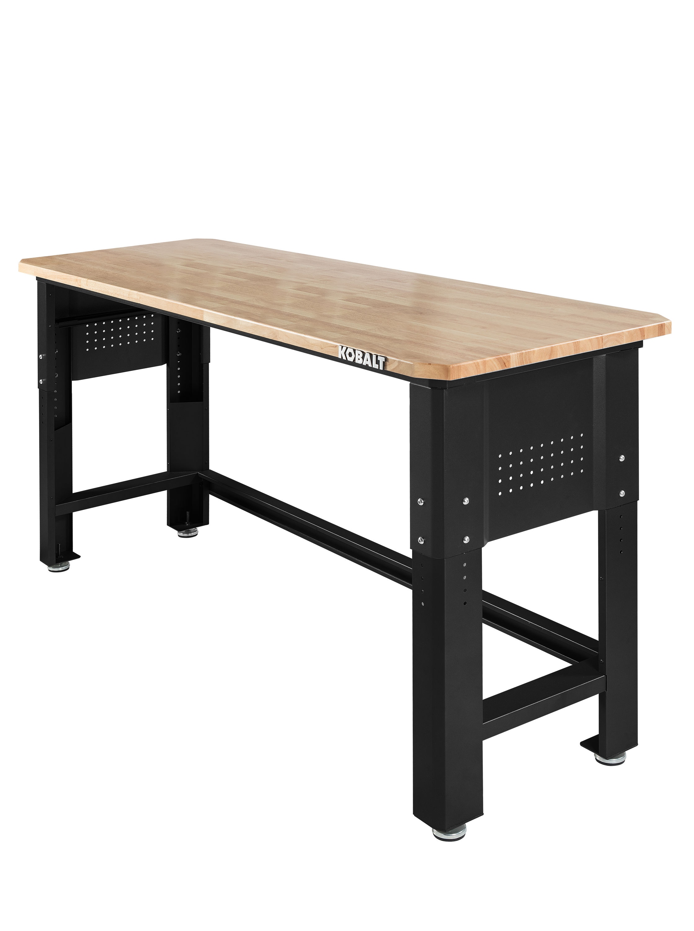 Kobalt 72-in L x 40.8-in H Black Wood Adjustable Height Work Bench