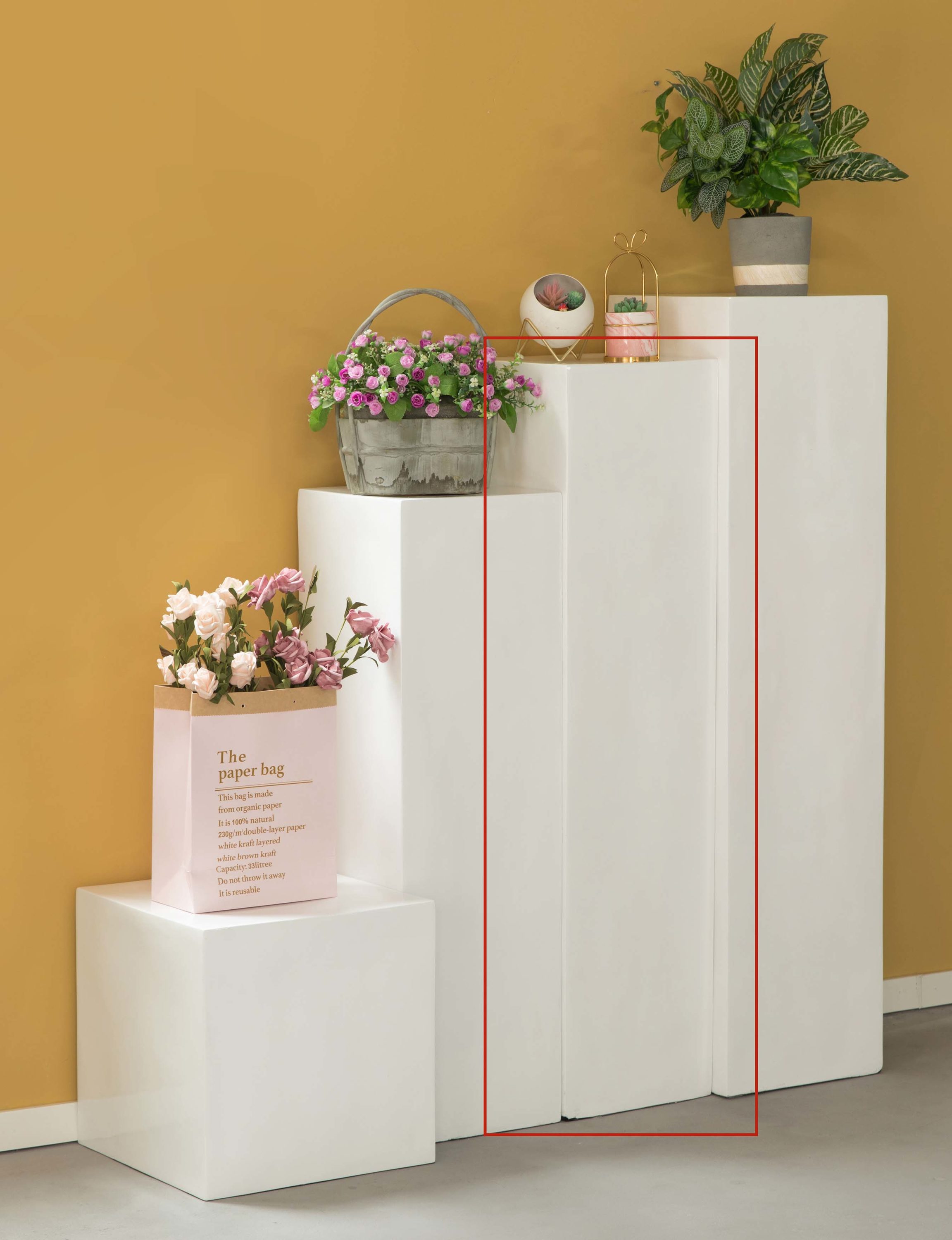 Uniquewise 47.25-in H x 12-in W White Indoor Square Composite