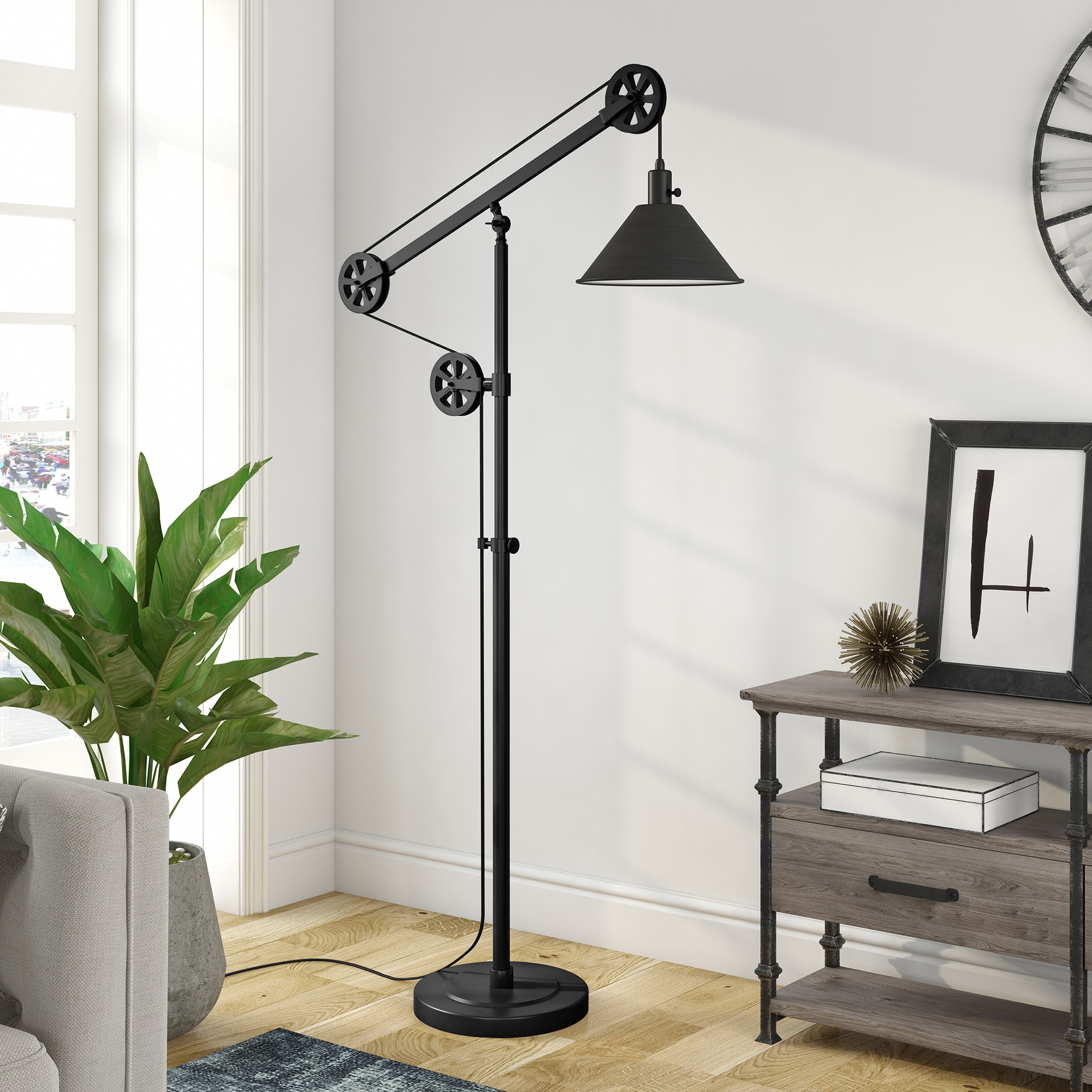 Hailey Home Descartes 70-in Blackened Bronze Floor Lamp FL0022 at