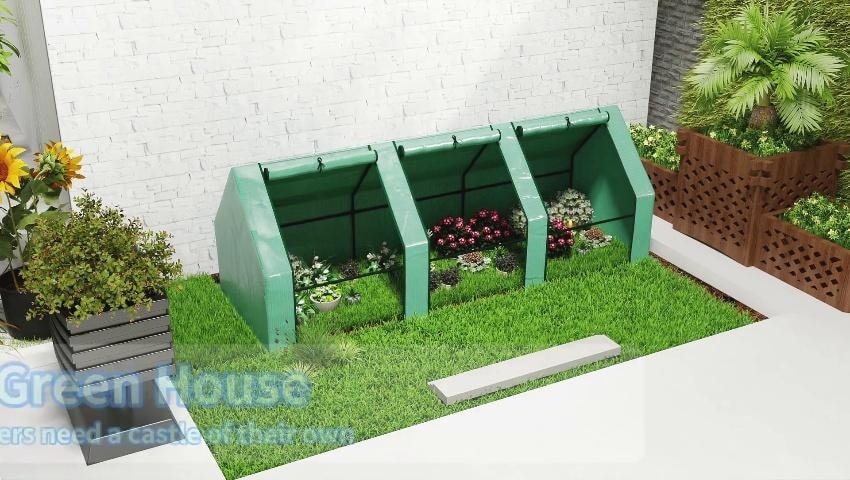 Outsunny 9-ft L x 3-ft W x 3-ft H Green Pop-up Greenhouse in the