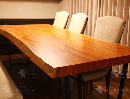 ダイニングテーブルxケヤキ【東京都文京区 個人住宅】モダンな空間にも