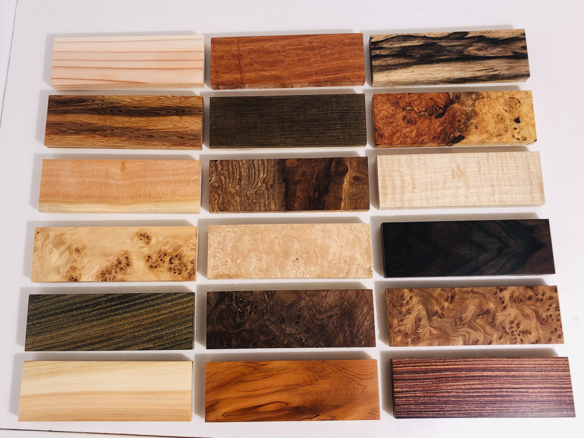 サンプル板⑤ 花梨瘤・アサダ・黒檀 | 木軸ペン工房 （モクペン）