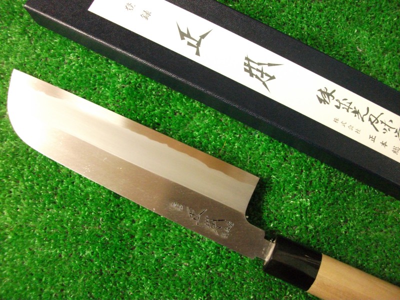 鎌形薄刃庖刀(青鋼霞)210mm(正本総本店) | 田中惣一商店