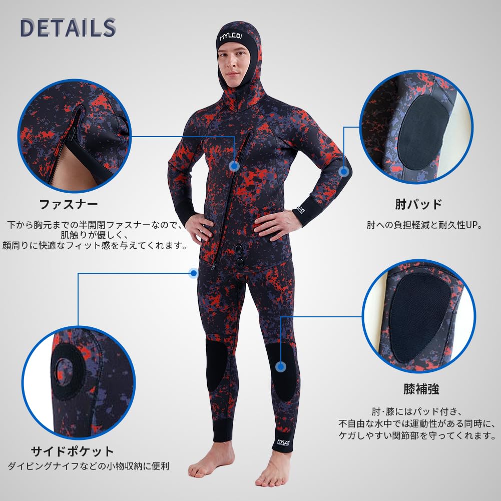 MY038 ウェットスーツ メンズ 2ピース