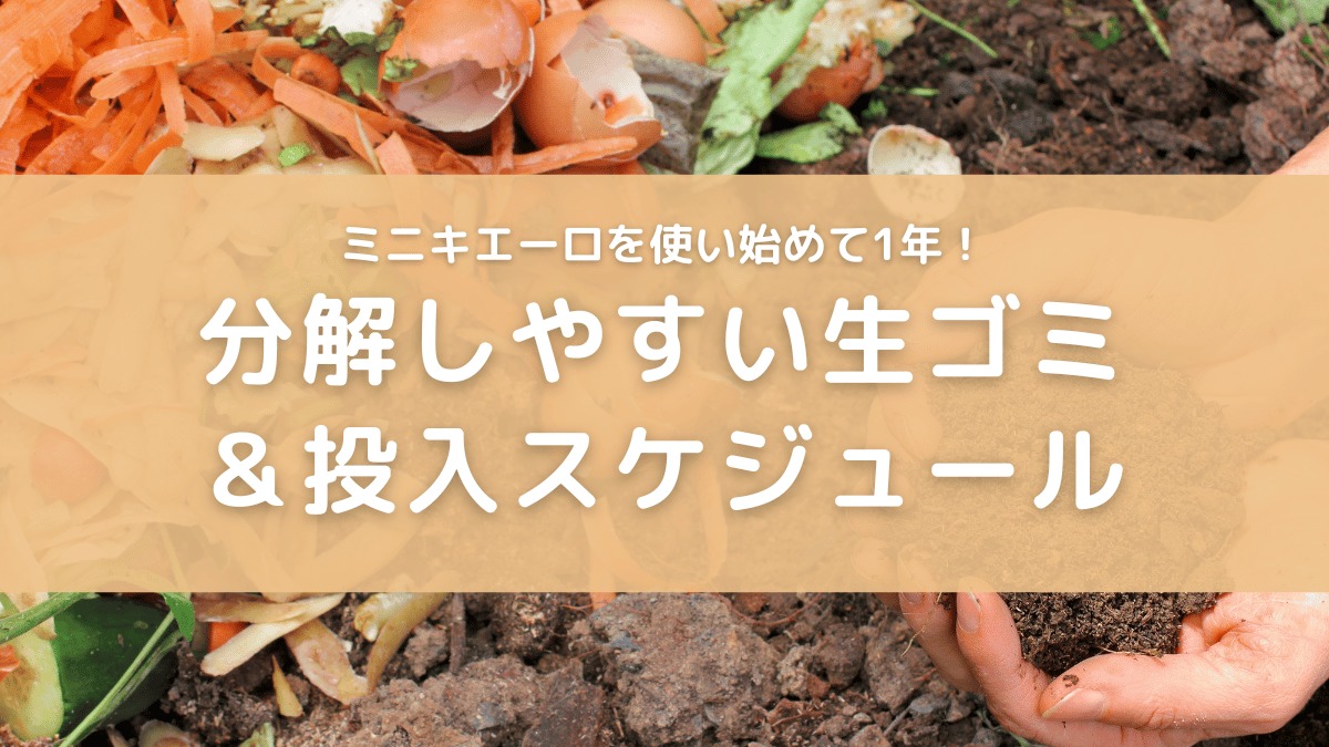 ミニキエーロ（生ごみ処理機）1年の記録：分解しやすい生ゴミ＆投入