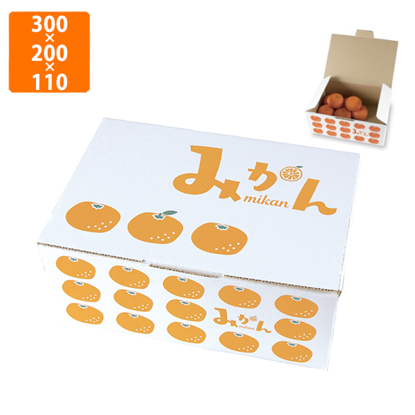 化粧箱】L-2442 イラスト みかん3kg 300×200×110mm (80枚入) | 包装
