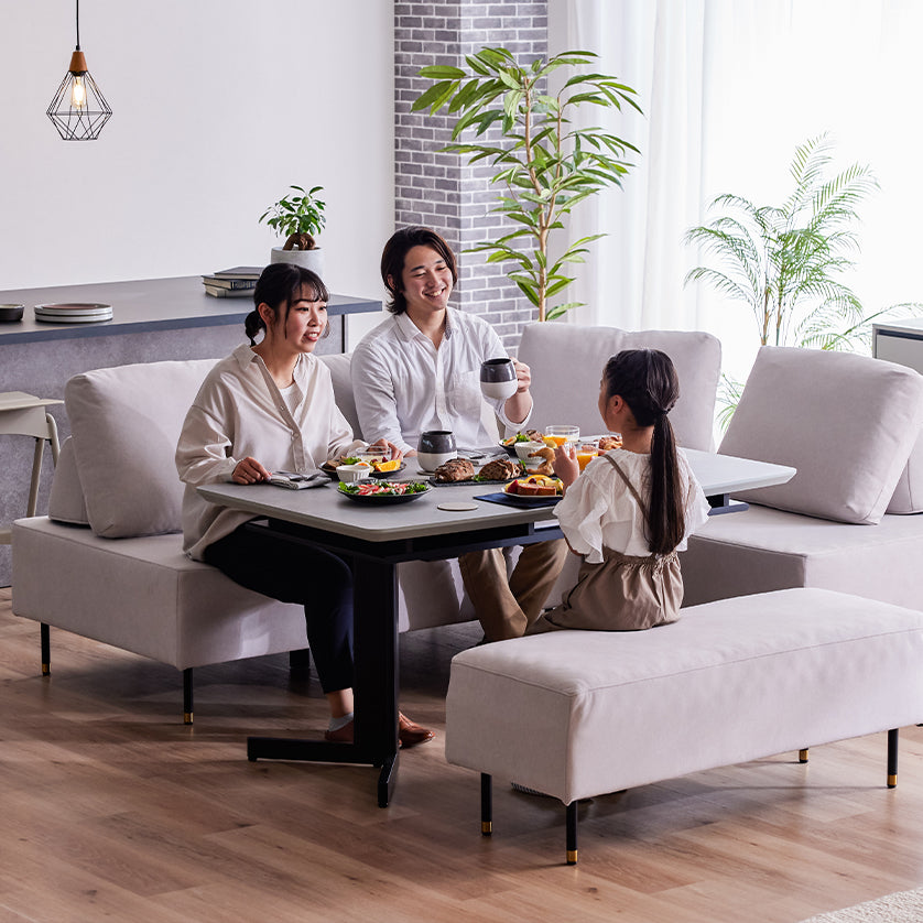 収納付き ダイニングテーブル 【 傷・水に強いメラミン天板