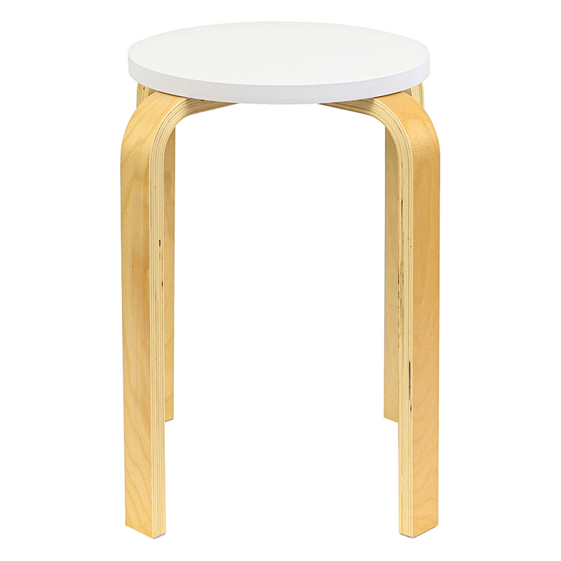 ○木製スツール ホワイト WH 5421-005(WH) ｜ ミスターマックス