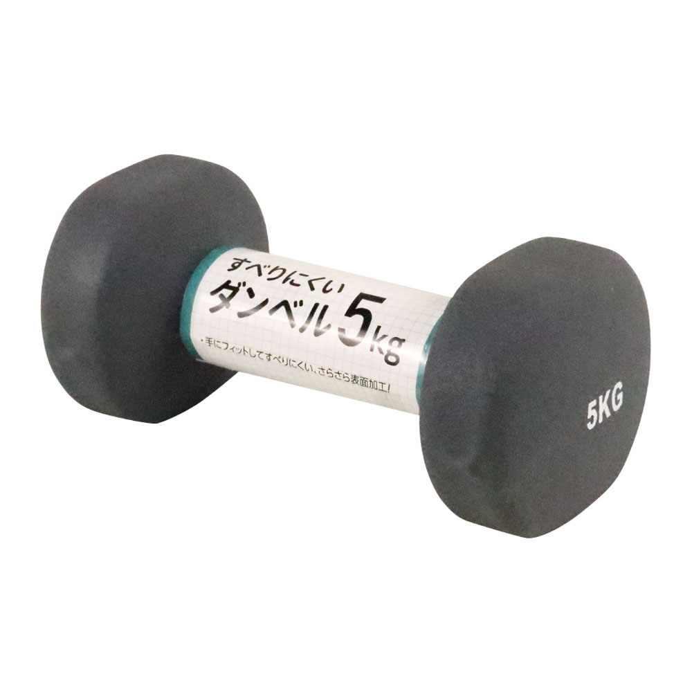 すべりにくいダンベル 5kg グレー ｜ ミスターマックスオンラインストア