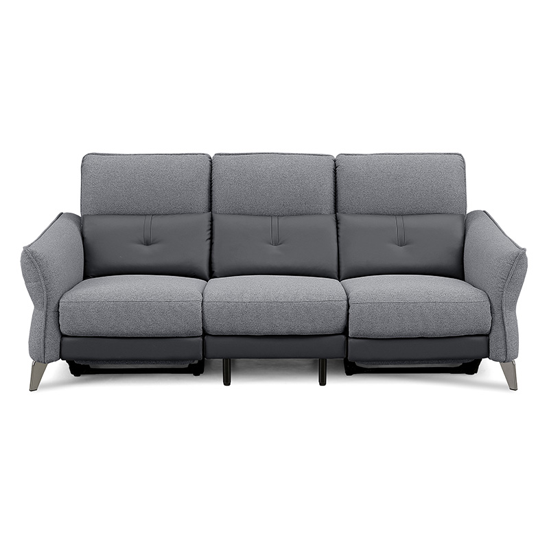 □3人掛け電動リクライニングソファ 幅210×奥行96×高さ91cm グレー