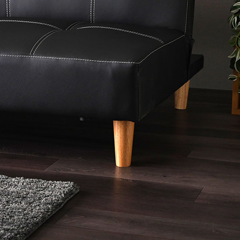 店舗受け取り限定】木脚ソファベッド ブラック ｜ ミスターマックス