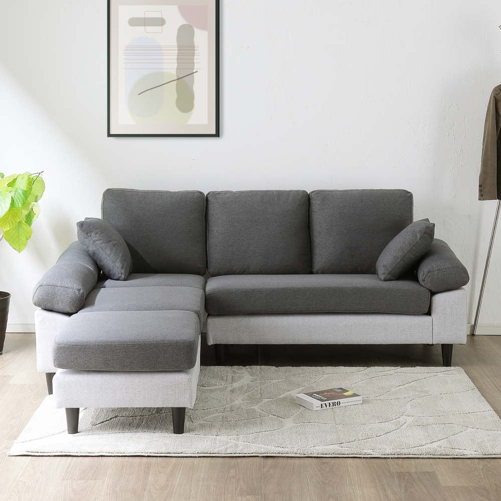 □ツートンカウチソファ 幅203×奥行193×高さ79cm ｜ ミスターマックス