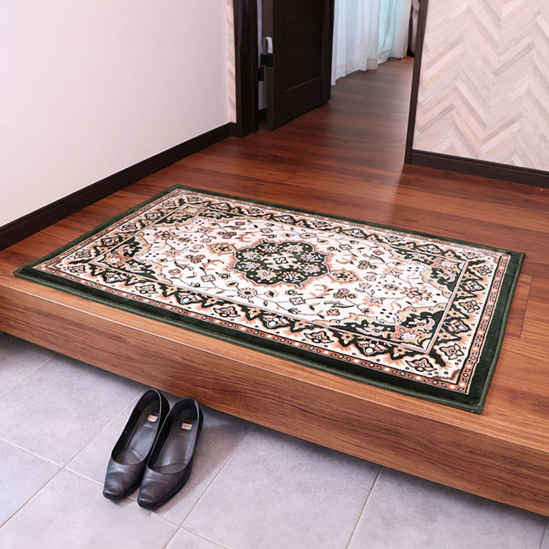 モケット織り 玄関マット メンデルGN 50 X 80cm グリーン ｜ ミスター