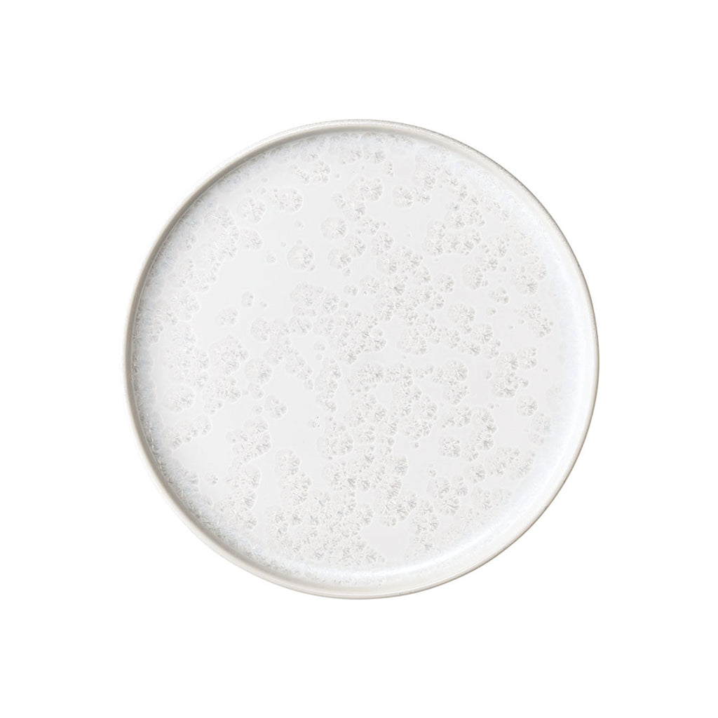 Zuk White Hazy Crystalized Stackable Salad Plate 7.5