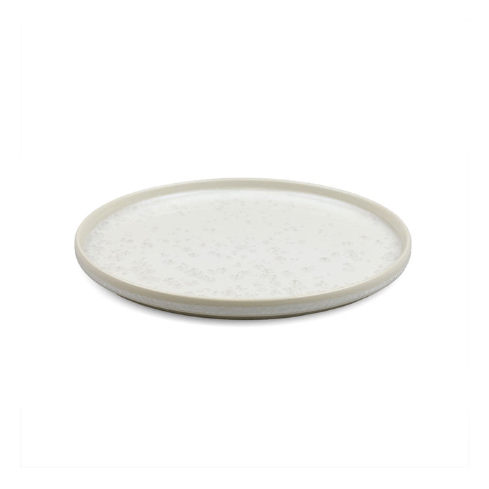 Zuk White Hazy Crystalized Stackable Salad Plate 7.5