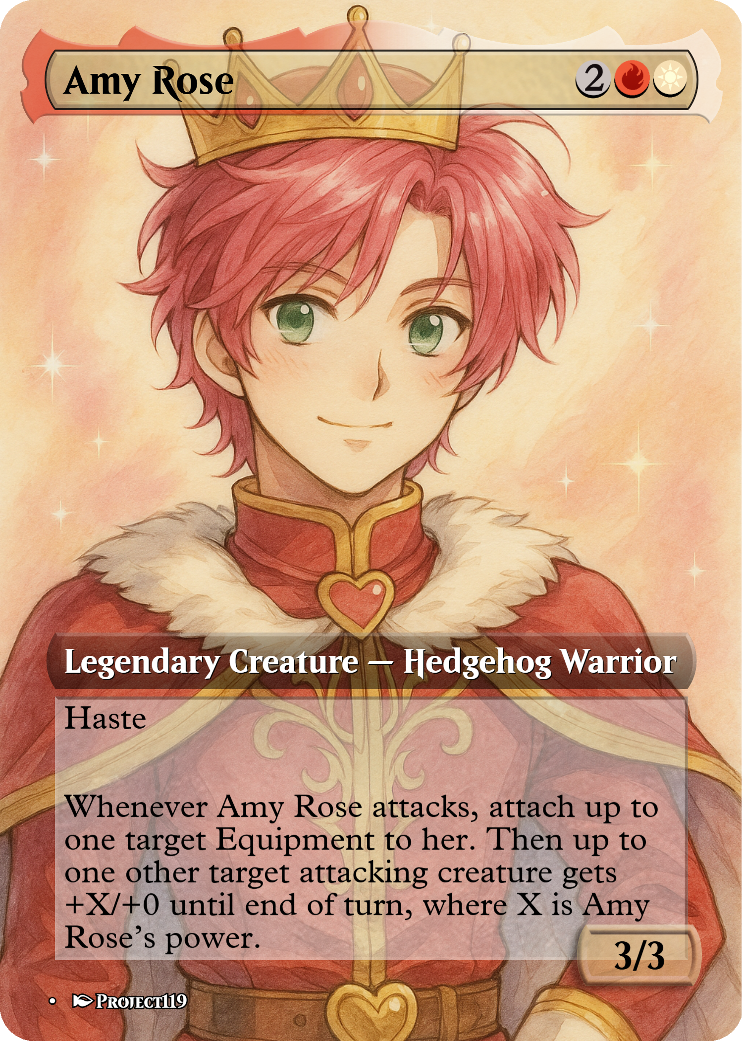 Amy Rose – Prince of Power | Shoujo Fantasy MTG Commander Card