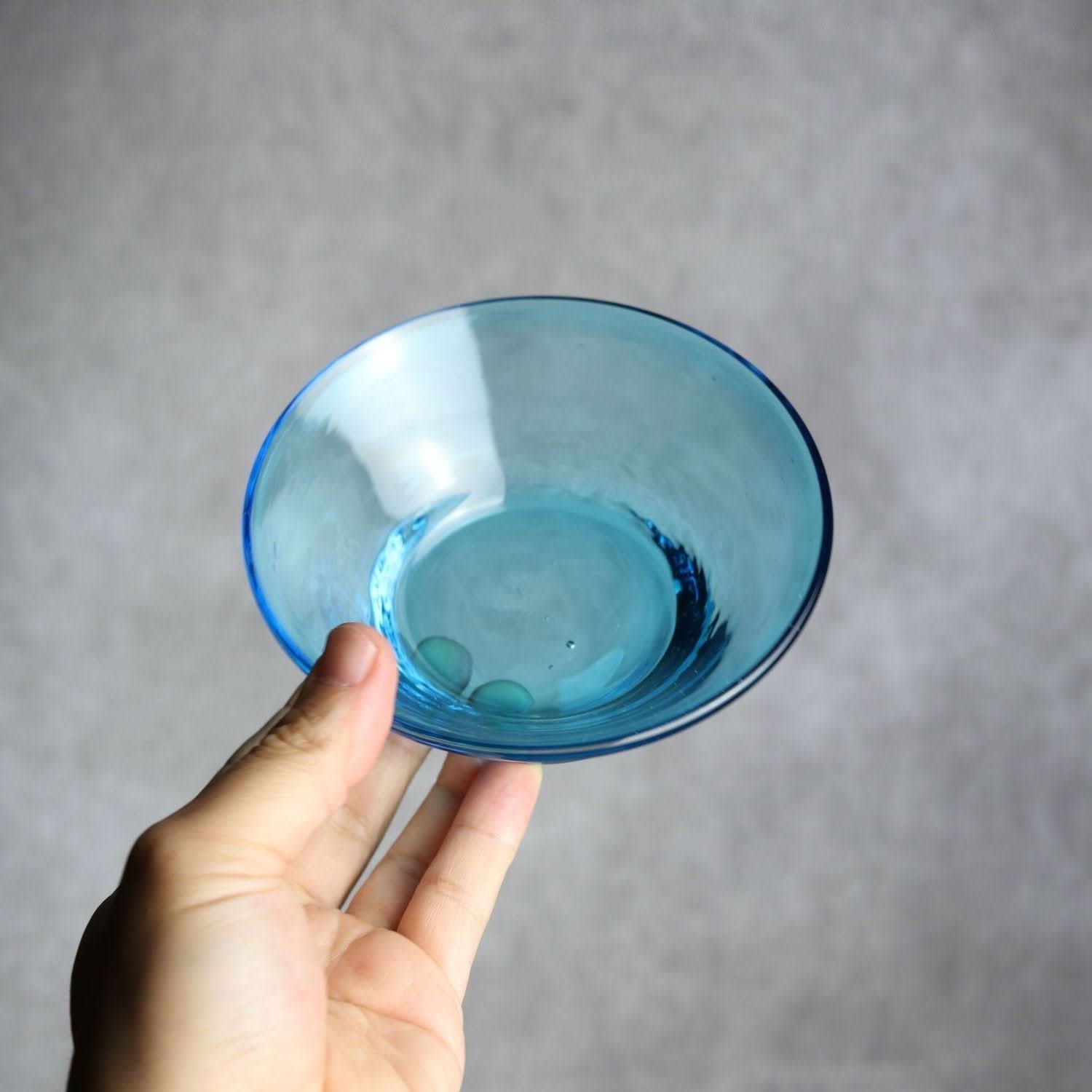 ノーマルボウル 水色 琉球ガラス ガラス工房清天｜ガラス工房 清天