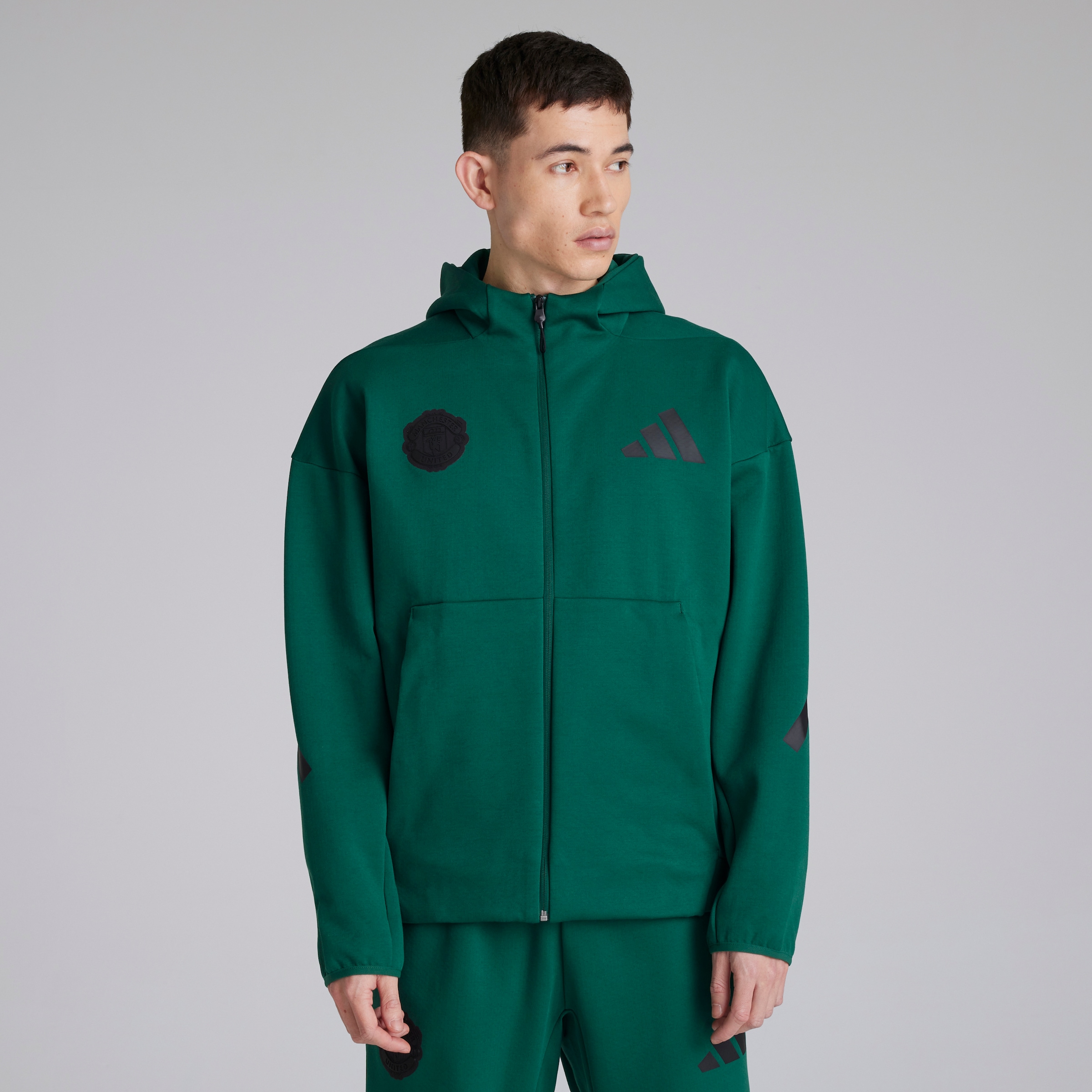 Buy Manchester United x adidas Z.N.E. Full Zip Hoodie Green