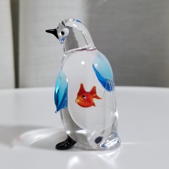 ヤマギワ 岩津ガラス ペンギン 大きなガラスのフロアスタンド 硝子細工