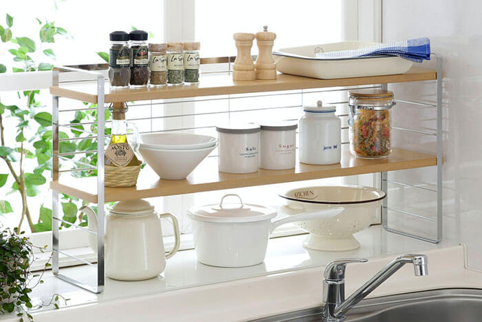 32034】木棚出窓ラック 幅90cm 下村企販 おしゃれな木製棚板！出窓や