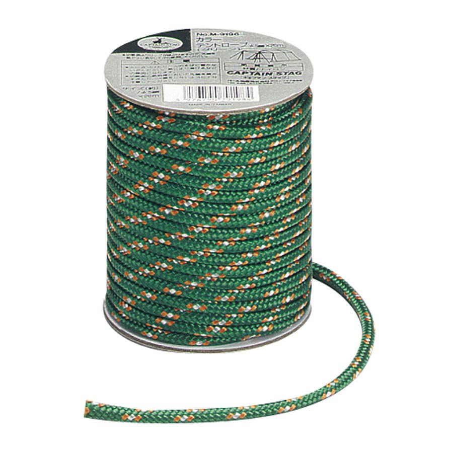 カラーロープ グリーン φ5mm×20m UA-4537＜キャプテンスタッグ