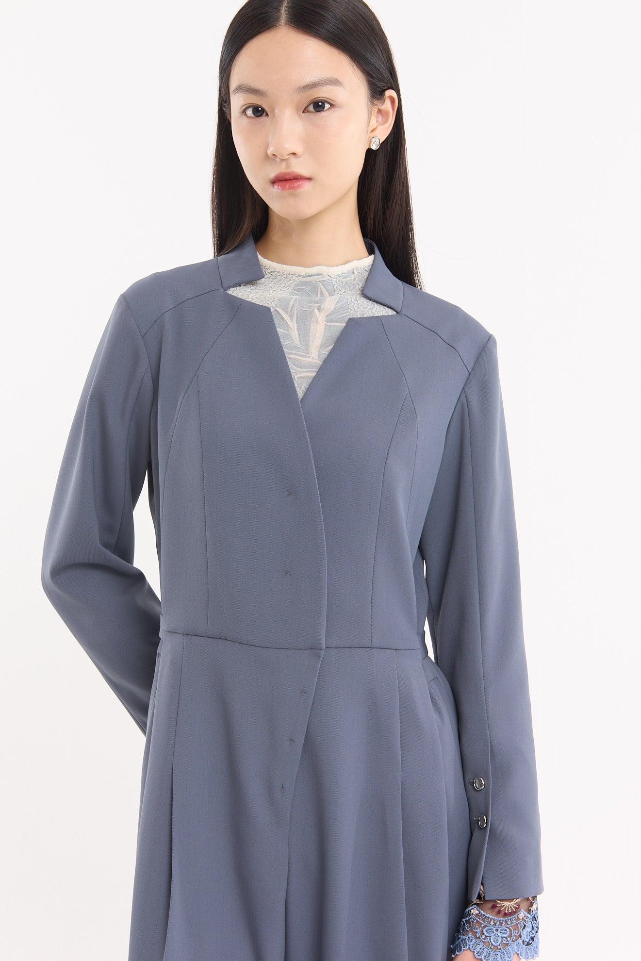 Slit sleeve lace jumpsuit