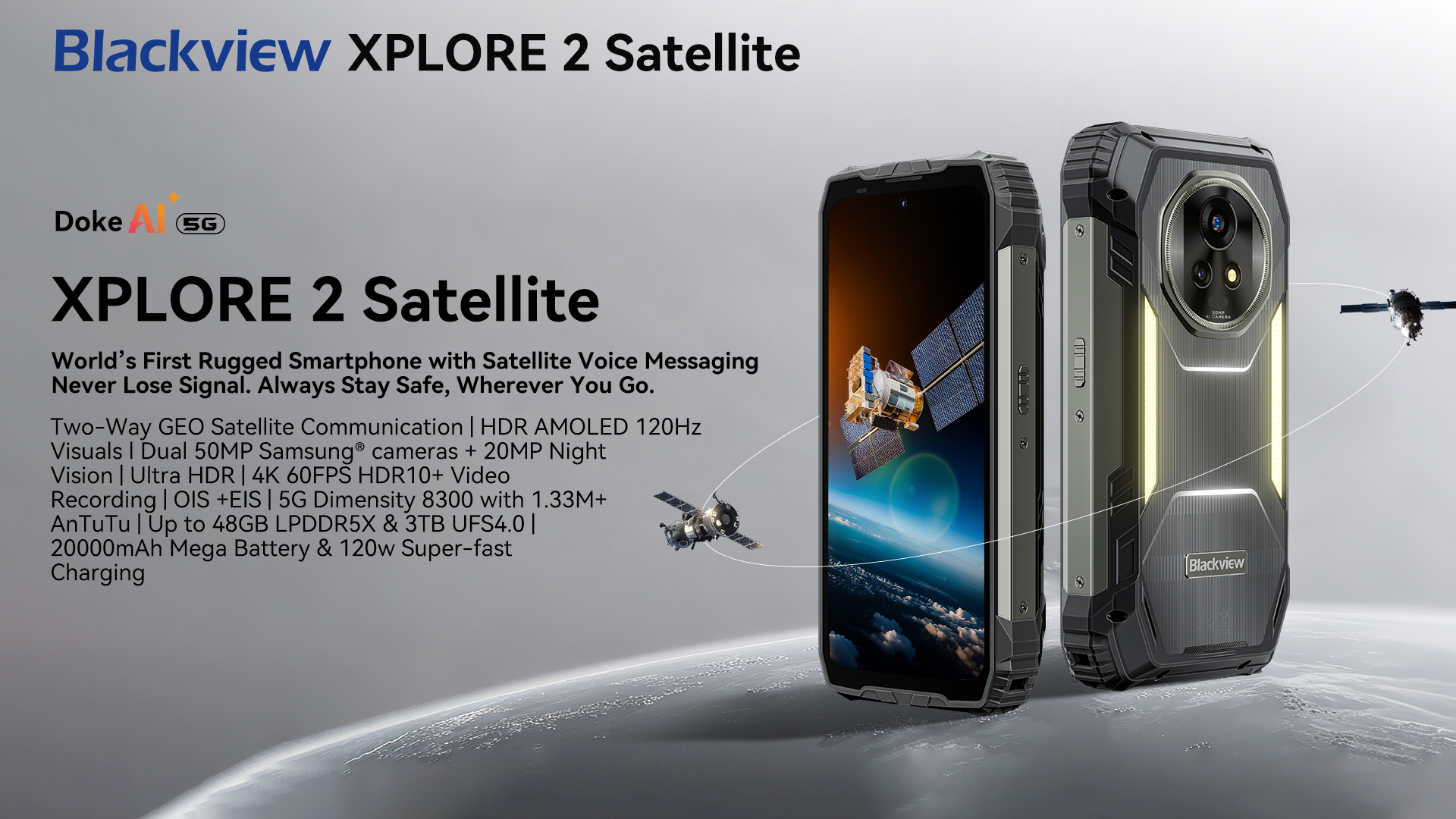 Blackview XPLORE 2 Satellite｜地上圏外でも繋がるGEO衛星通信“Skylo