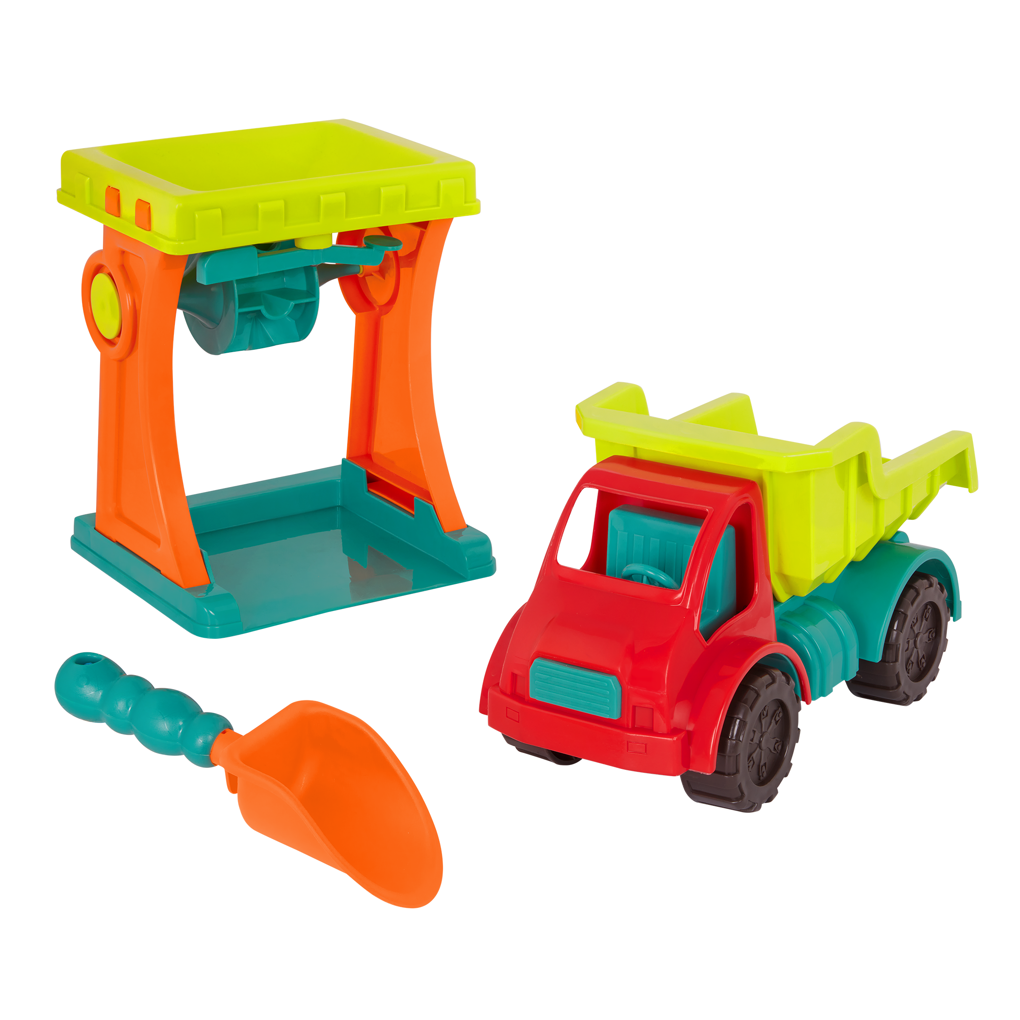 Sandy Sifter Set | Sand Mill, Truck & Shovel | B. toys