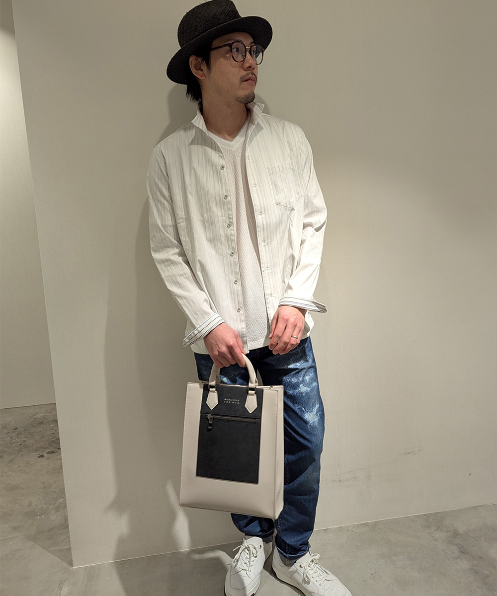 リバーシブルドビー スタンドカラーシャツ｜長袖｜ニコル公式通販