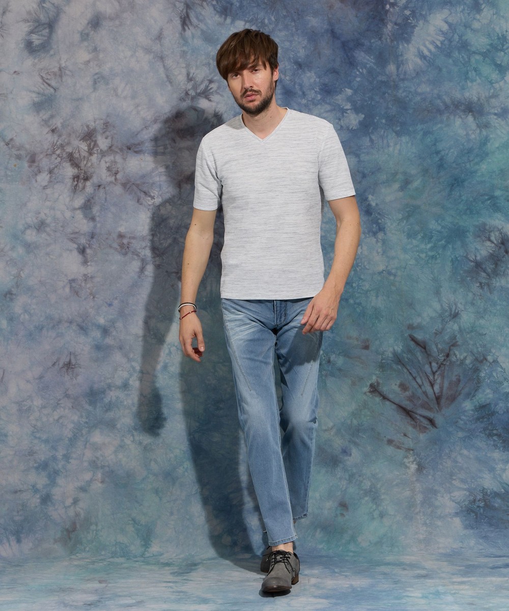 ハニカムジャカードVネック半袖プルオーバー｜半袖｜ニコル公式通販