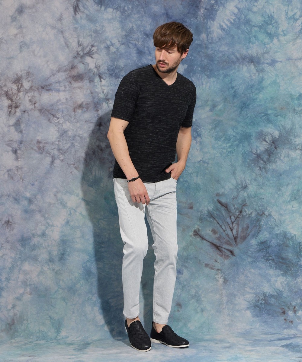 ハニカムジャカードVネック半袖プルオーバー｜半袖｜ニコル公式通販