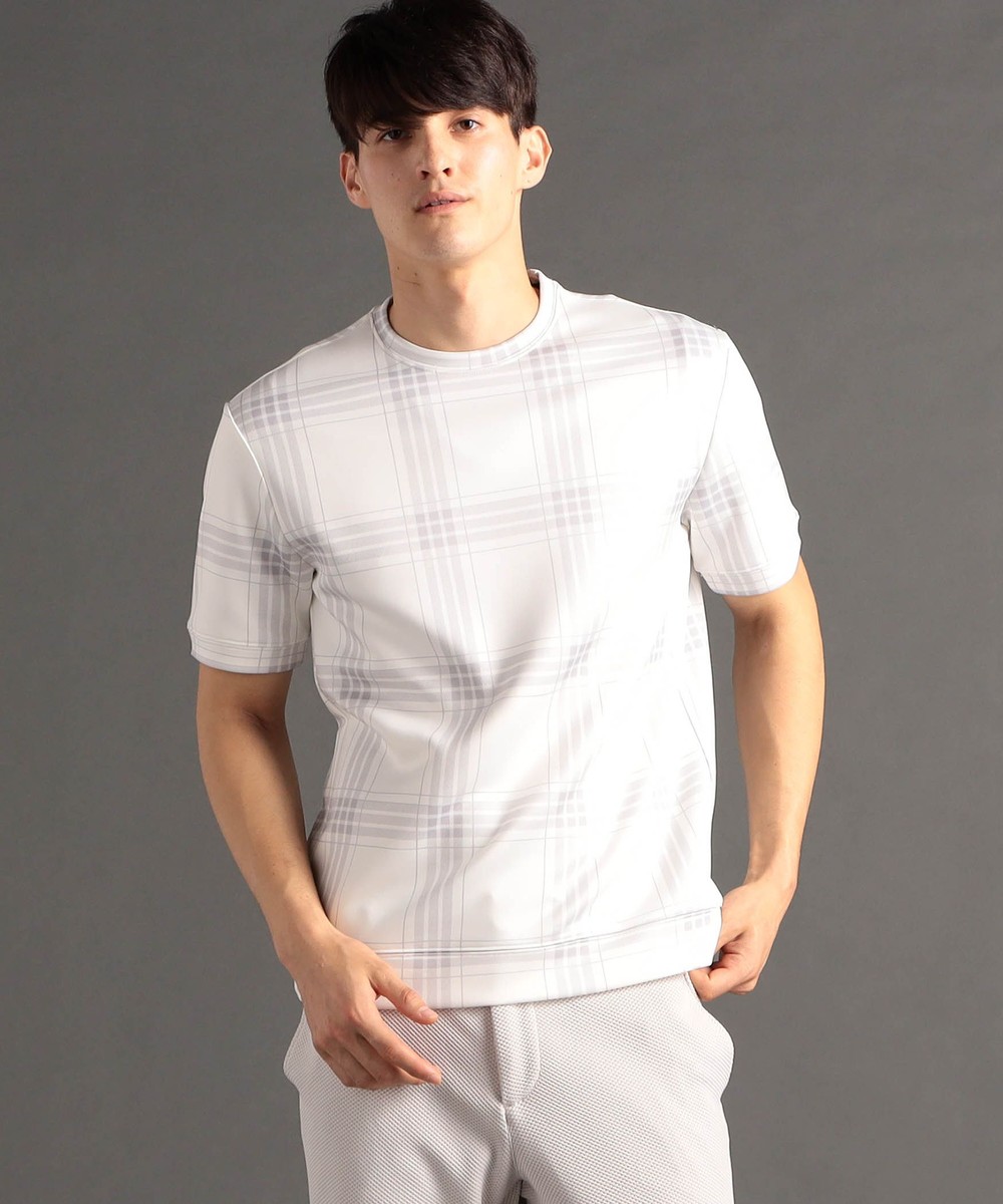 canal deux Luxe】チェック柄 ダンボールニットTシャツ｜半袖｜ニコル