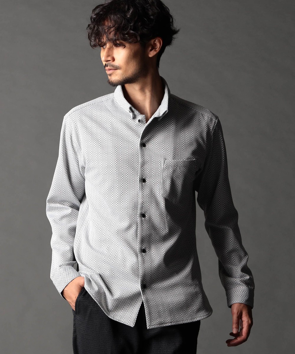 ジオメトリックスタンドボタンダウンシャツ｜長袖｜ニコル公式通販