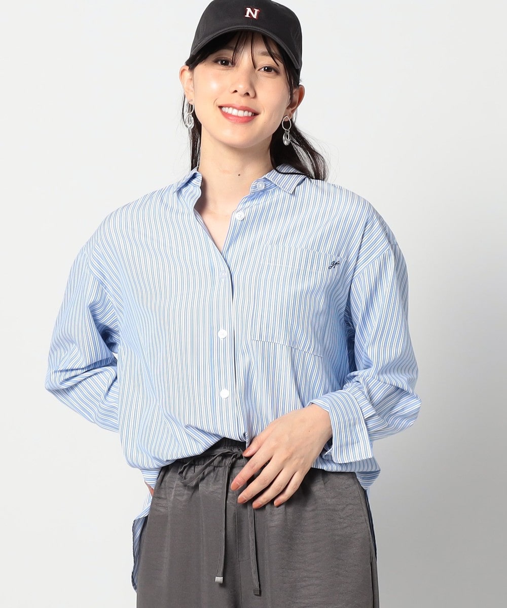丈2WAY ストライプ柄ロゴ入り長袖シャツ｜長袖｜ニコル公式通販サイト