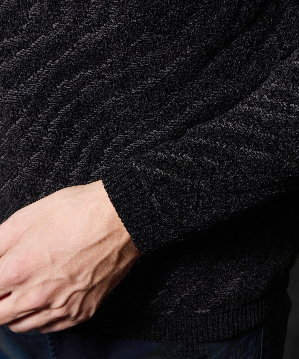 ゼブラ柄衿ファスナータートルネックニット｜プルオーバー｜ニコル公式