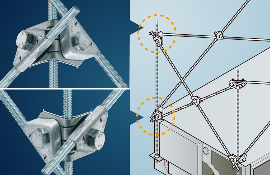 吊りボルト振れ止め金具「ガッチリロックssセット(キット品)」｜新商品